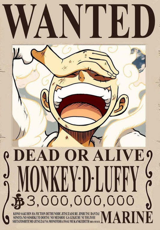 Luffy Gear 5 Bounty Poster